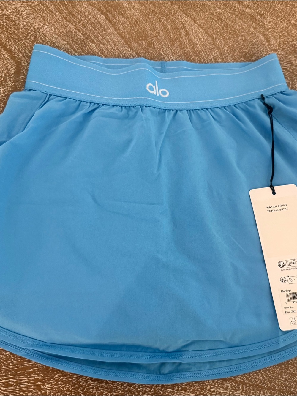 ALO Yoga Azure Sky Blue Match Point Tennis Skirt with Built-In Shorts XXS